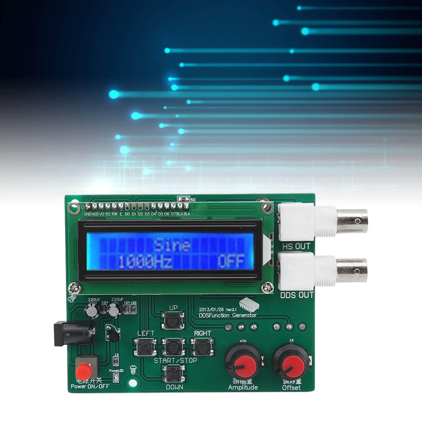 Générateur de Signaux 1HZ à 65534HZ Fonction Générateur de Signaux Module DDS Source Fonctionnelle Fréquencemètre Générateur de Fonctions Professionnelles