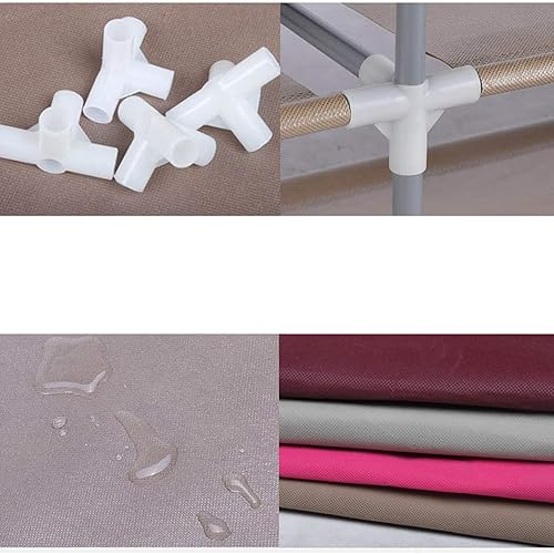 Miniatura 4 de ZEELYDE Zapatero de 7 niveles cubierta de tela metálica a prueba de polvo ahorro de espacio dormitorio sala de estar puerta dormitorio 236 x 118 x