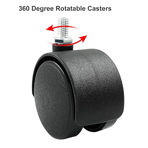 Miniatura 3 de 4pcs 2 Inch Swivel Caster Wheels, Black Nylon M8 Threaded Stem Caster Wheels, Heavy Duty Swivel Stem Casters Wheel Replacement for Furniture, Table