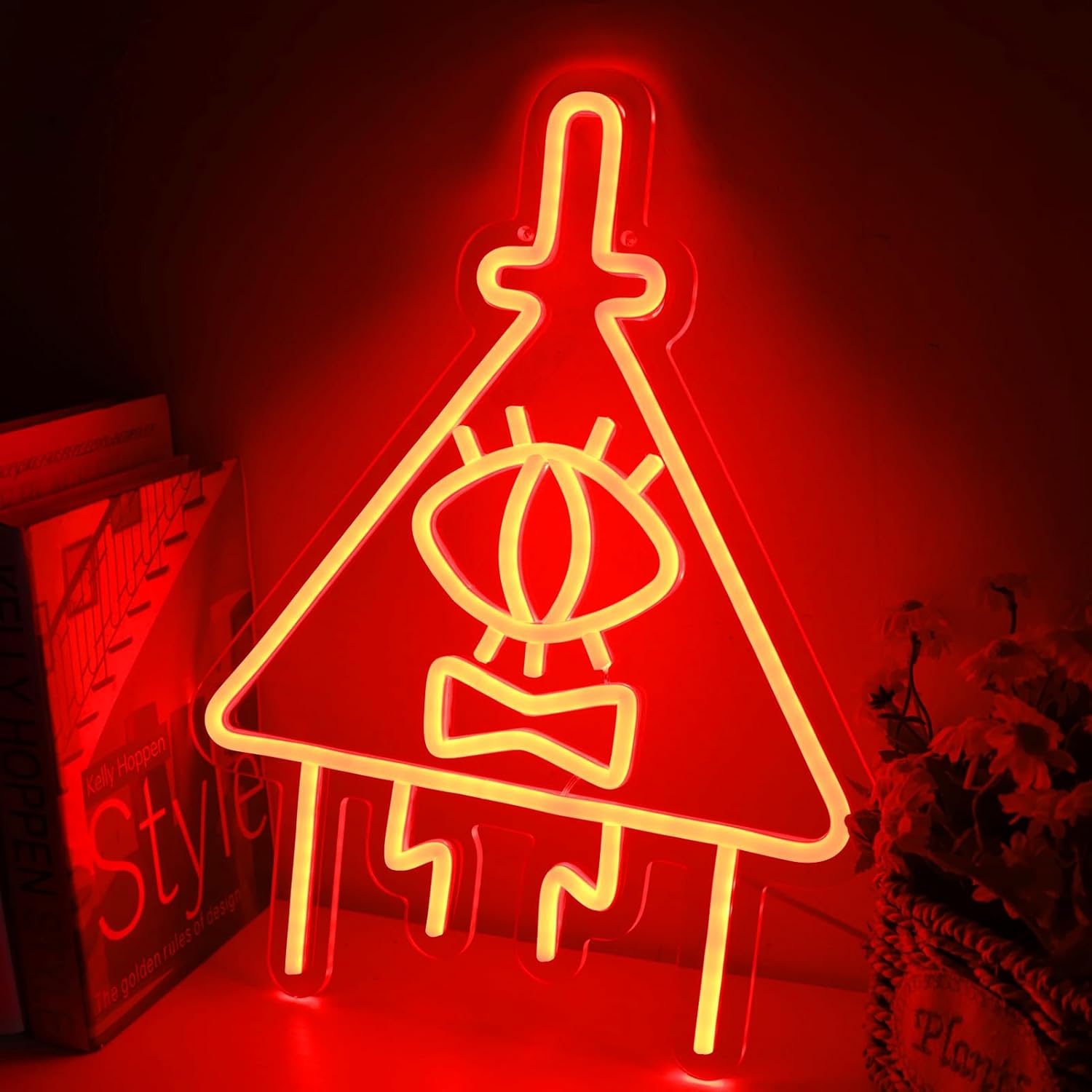 Red Triangle Dream Beast Graty Neon Falli Sign Town Bill Cypher Neon Gravty Wall Art Living Room Decor Home Neon Sign