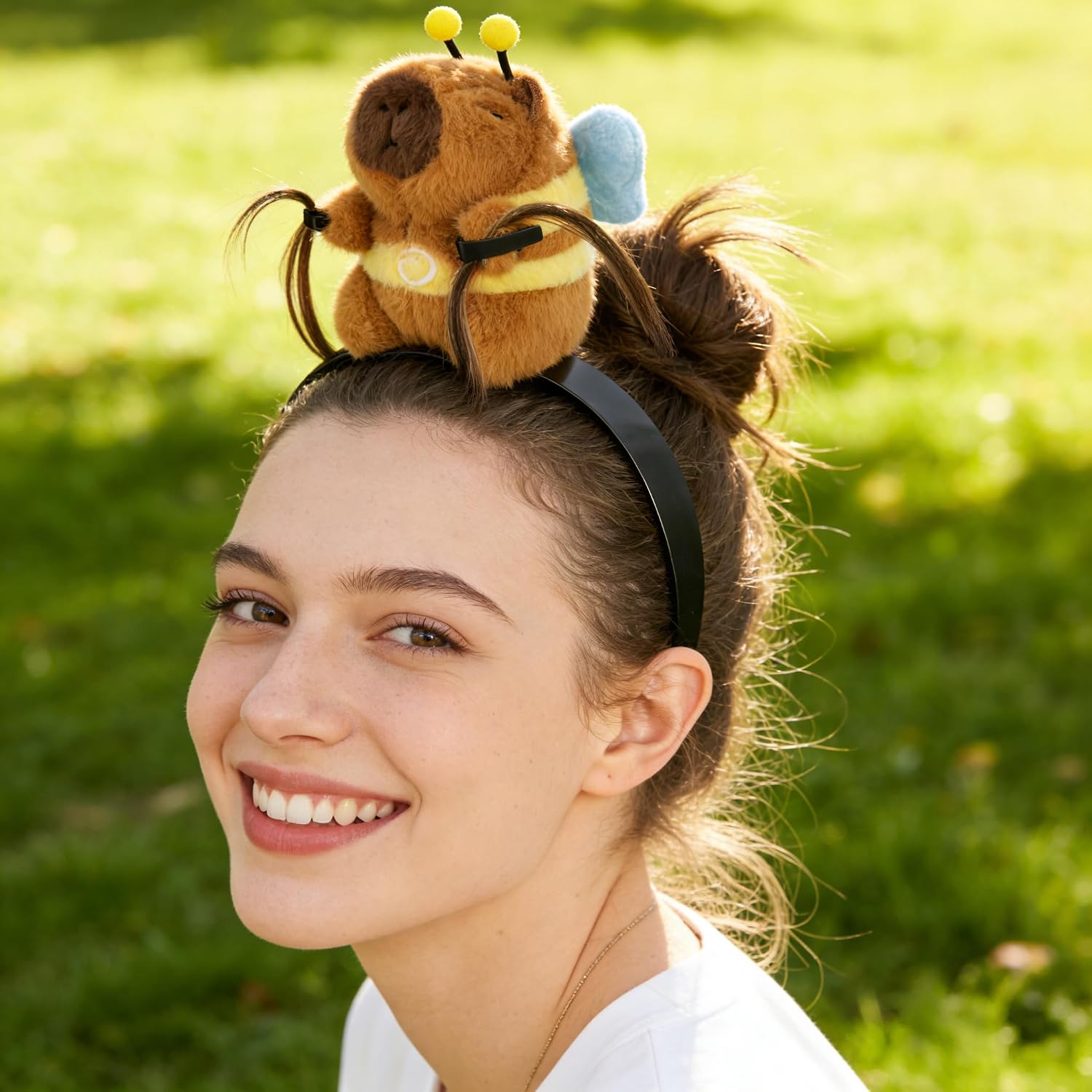UQJE Capybara Headband for Adults, Funny Plush Animal Hairband Accessory image 3