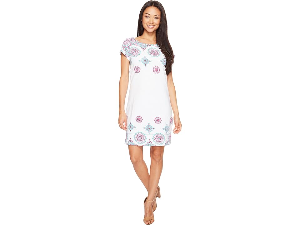 

Hatley Tee-Shirt Dress (Tiled Mandella White/Turquoise) Women's Dress