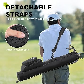 uniHimal Golf Lightweight Stand Carry Bag Easy to Carry and Durable | Pitch n Putt Golf Bag, Driving Range, Par 3, Executive Courses, 31.5 Inches Tall