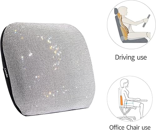 Miniatura 3 de Almohada de apoyo lumbar decorativa de verano para automóvil, accesorios suaves con diamantes de imitación brillantes para mujeres y niñas, silla de
