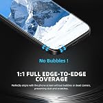 3-Pack 9H+ Tempered Glass Screen Protector for iPhone [2x HD Clear + 1x Privacy] | Military-Grade Shatterproof | No-Dust Installation Kit (15pro)