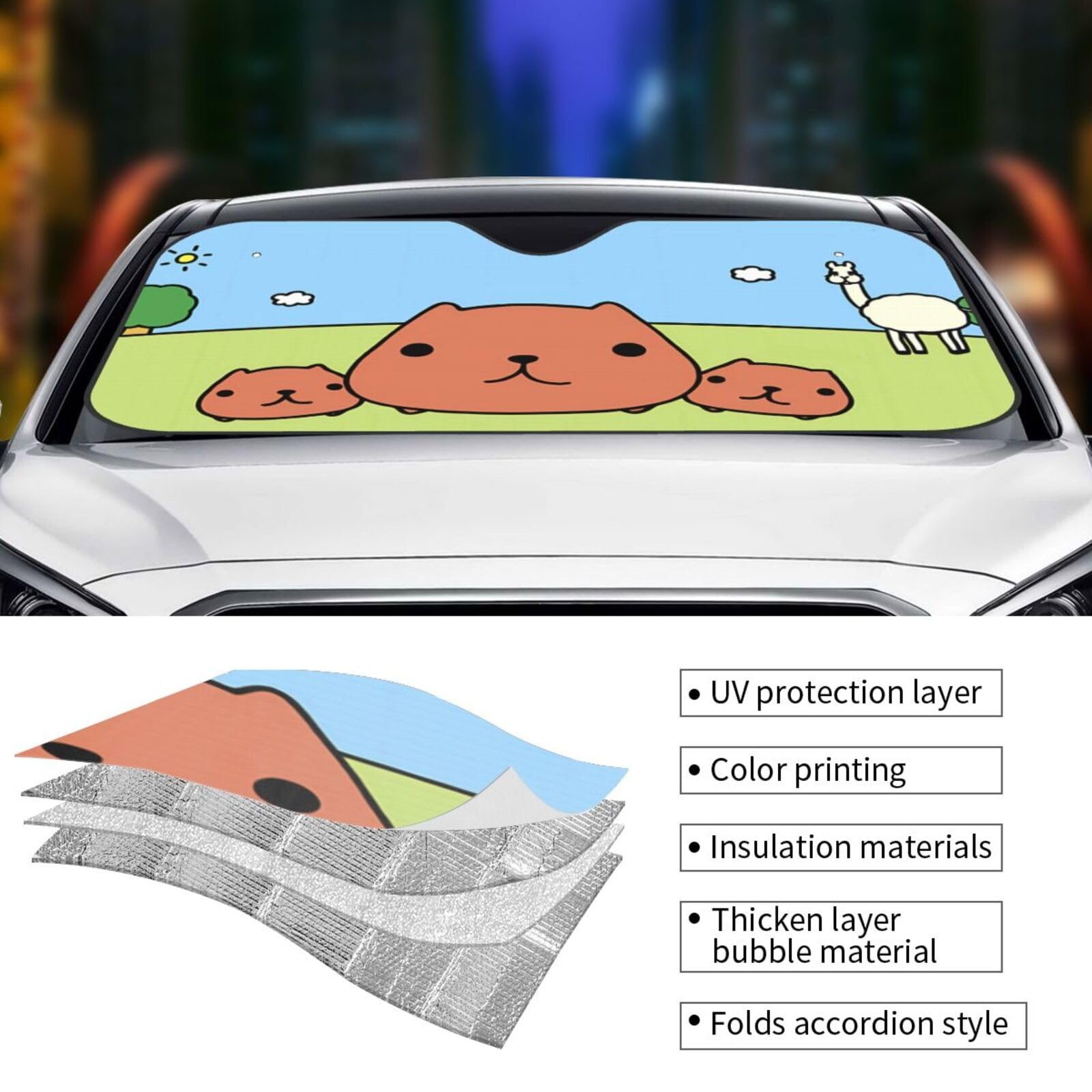 カピバラ様　スモークフィルムサンシェード Amazon.co.jp: サンシェード車フロントカバー 車用サンシェード