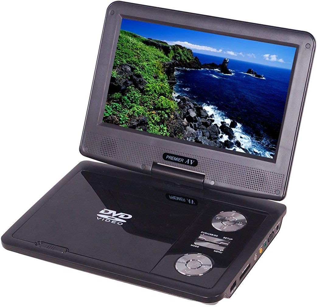 Premier AV SB-D9020 High-Resolution 9-Inch Multi-Region Swivel Portable DVD Player inc. Free Carry Bag/Case for In-Car Headrest Mount