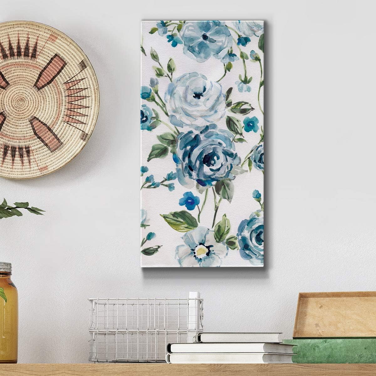 Renditions Gallery Moonlight Rose Garden I Wall Art, Premium Gallery Wrapped Canvas Decor, Ready to Hang, 16 in H x 8 in W, Made in America Print