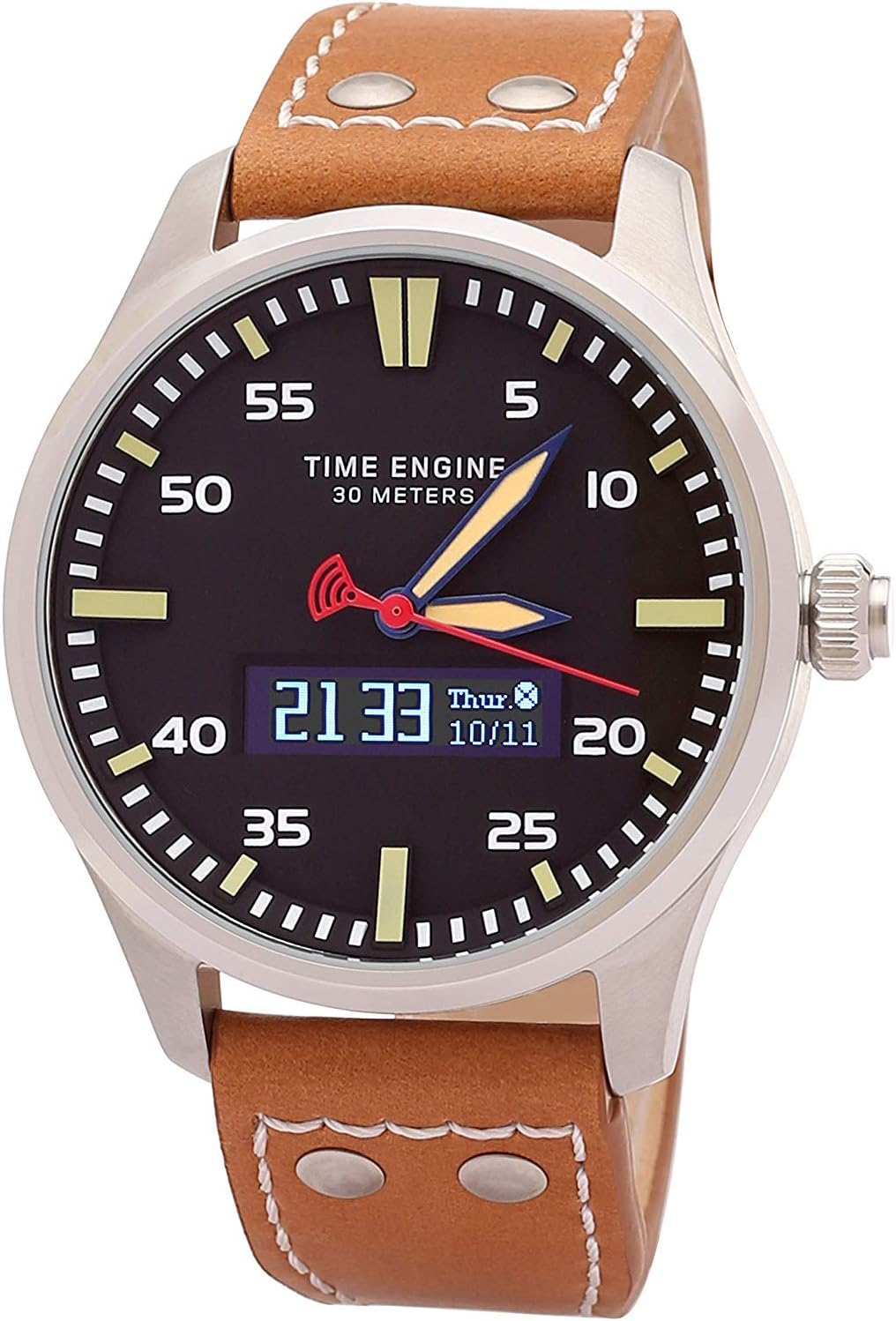 Watchout Wearables Time Engine Hybrid Smart Watch with Heart Rate Monitor (Brown)