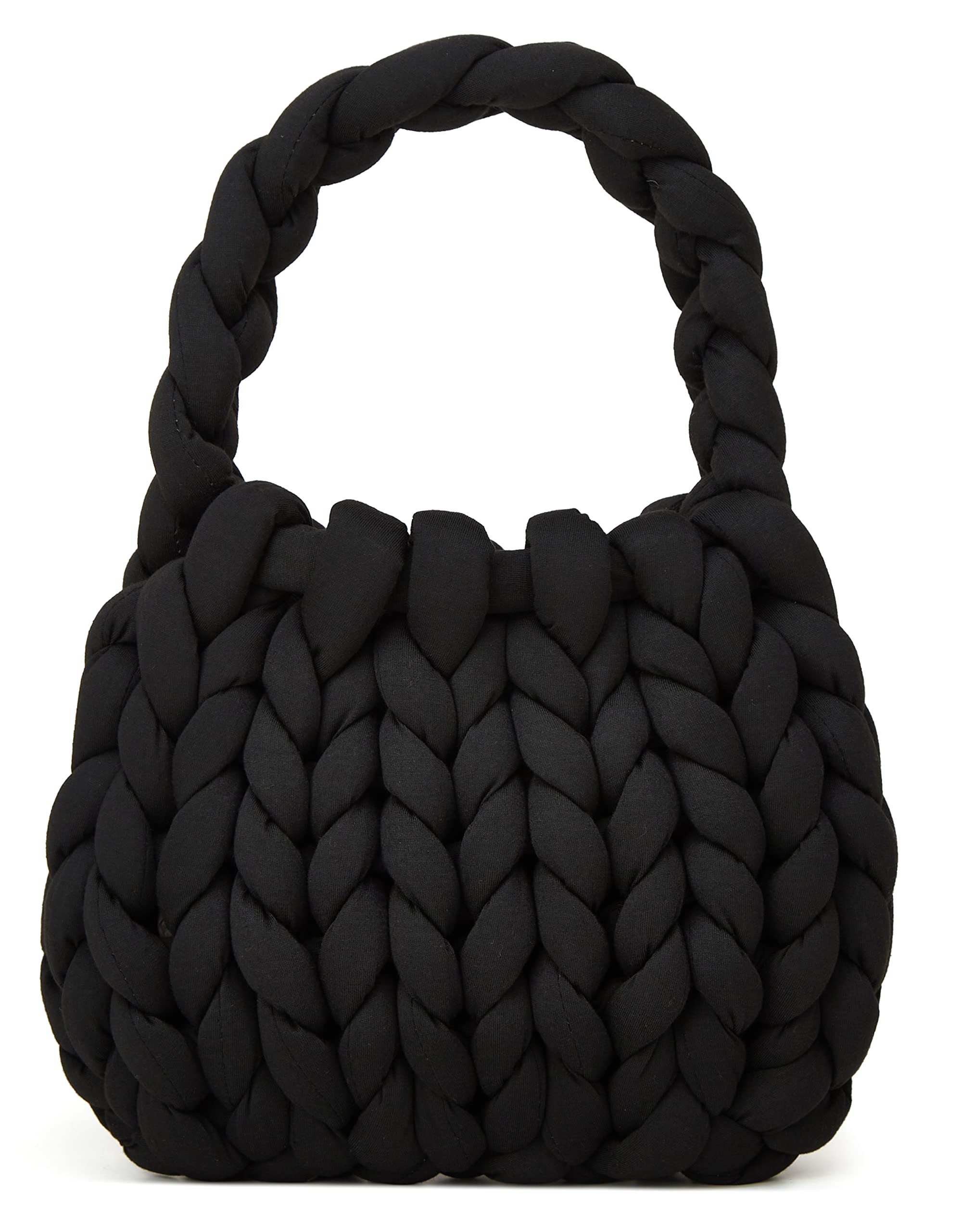 Women's Knit Clutch Bag Handmade Woven Polyeater Knit Satchel Purse Handbag Shoulder Solid Color Bag