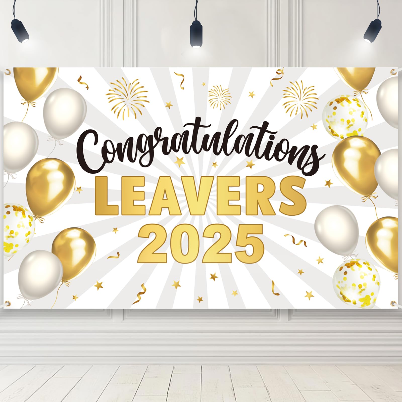 180 x 110cm Graduation Congrats Grad Banner Congratulations Leavers 2025 Backdrop Large Congratulation Decoration for Prom Party