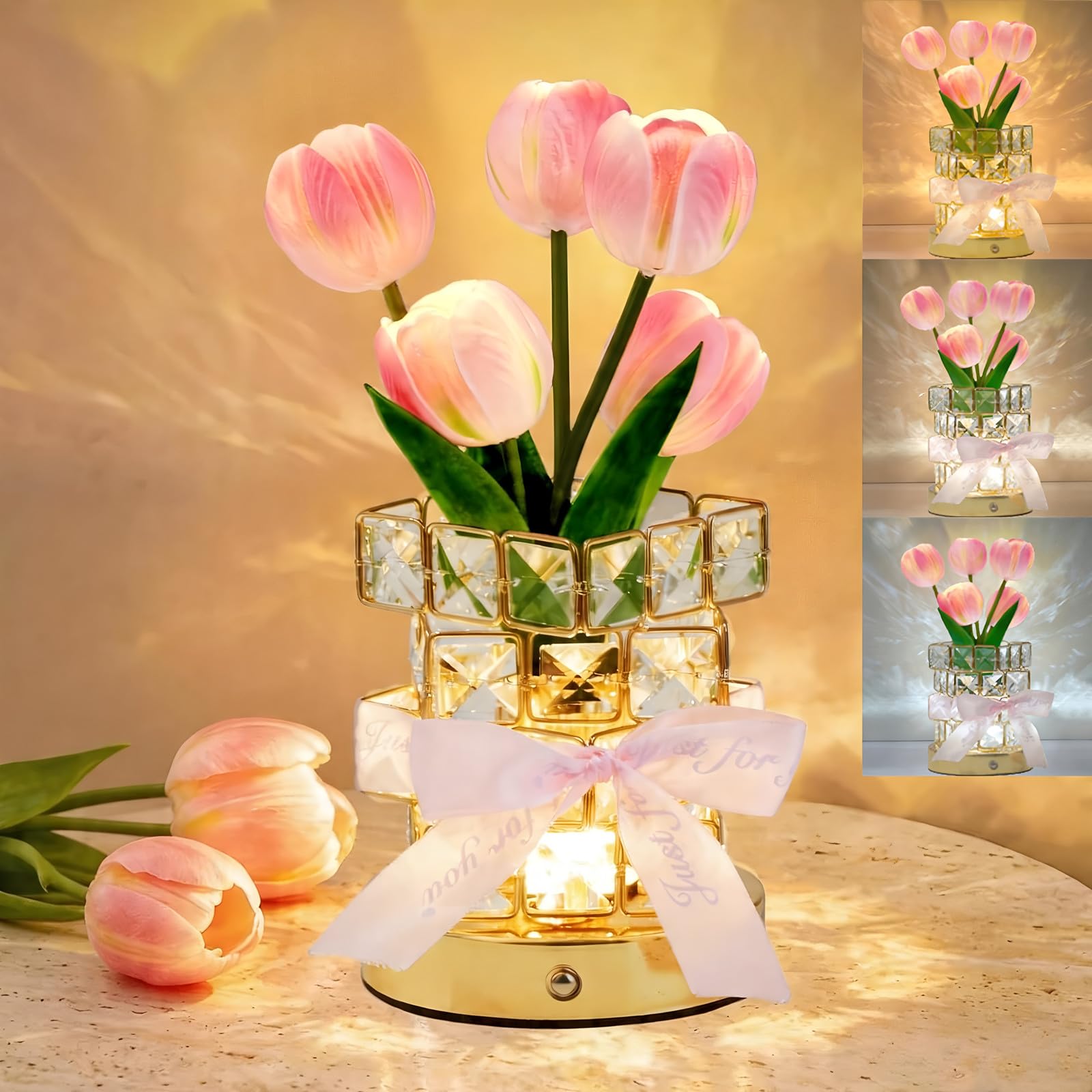 Lampe de nuit tactile sans fil en forme de tulipe - Cadeau d'anniversaire