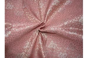 Peerless PureSilks® Brocade Fabric Peach, Pink x Metallic Gold 44"