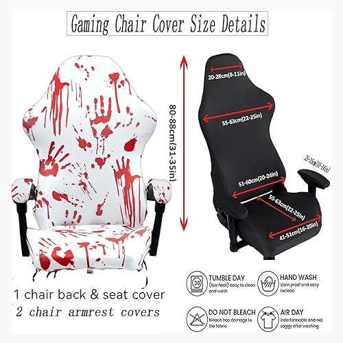 Miniatura 5 de Fundas para sillas de videojuegos, elásticas, extraíbles y lavables, fundas protectoras para sillas reclinables para computadora con funda para