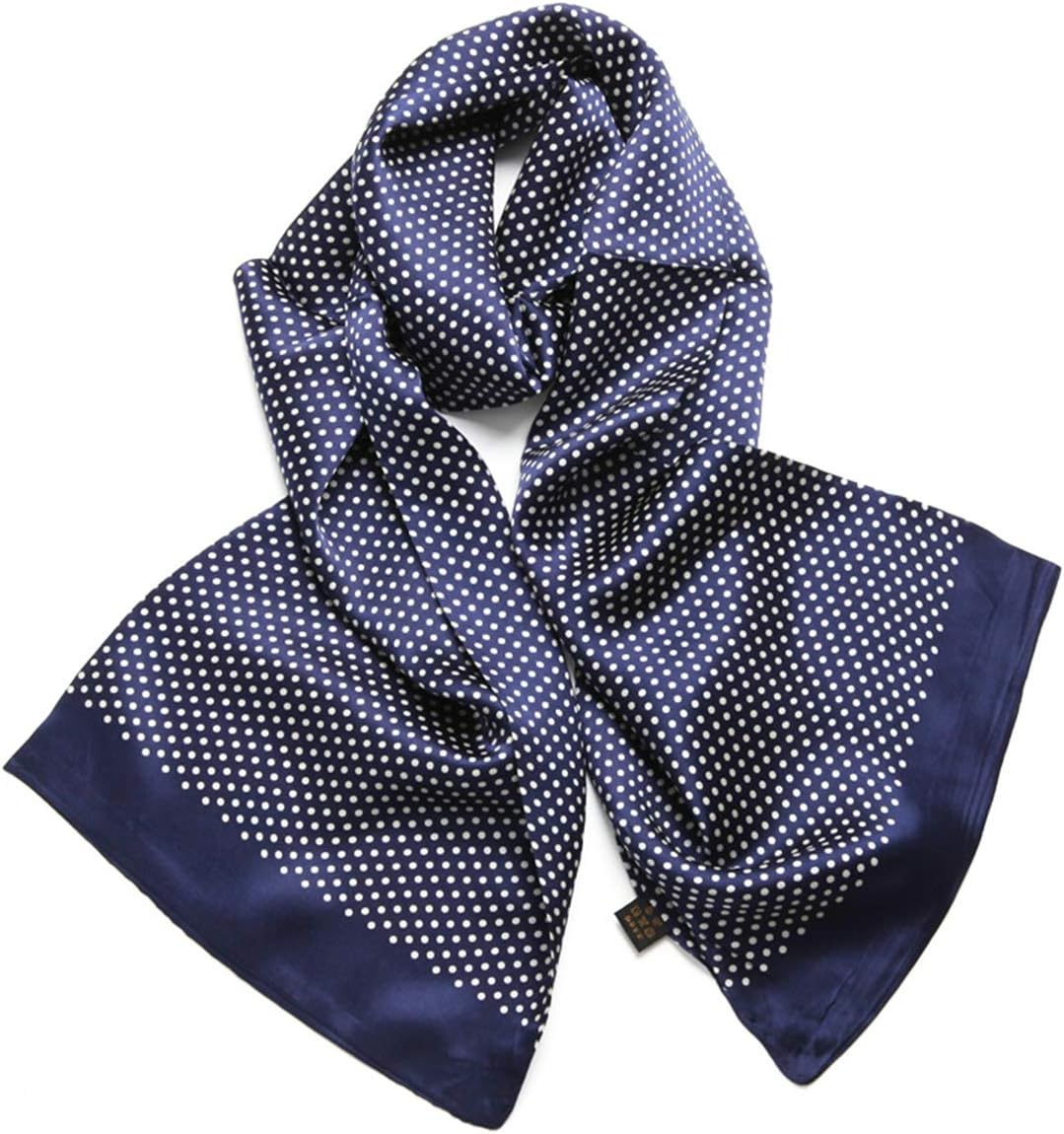 Men's 100 Silk Scarf Double Layers Fashion Neckerchief Formal Casual