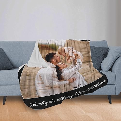 Miniatura 2 de Manta personalizada con texto fotográfico, manta de franela personalizada, manta personalizada con imagen para bebés, adultos, familiares y amigos,