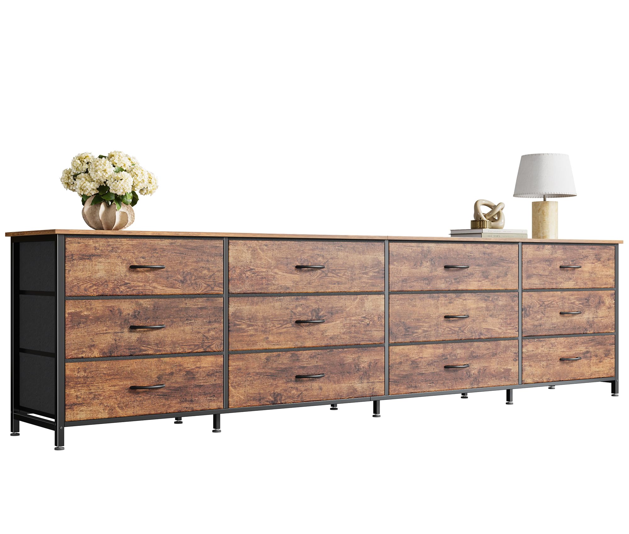 Huuger 78.7 Inch Long Dresser for Bedroom, 12 Drawer Dresser for Closet