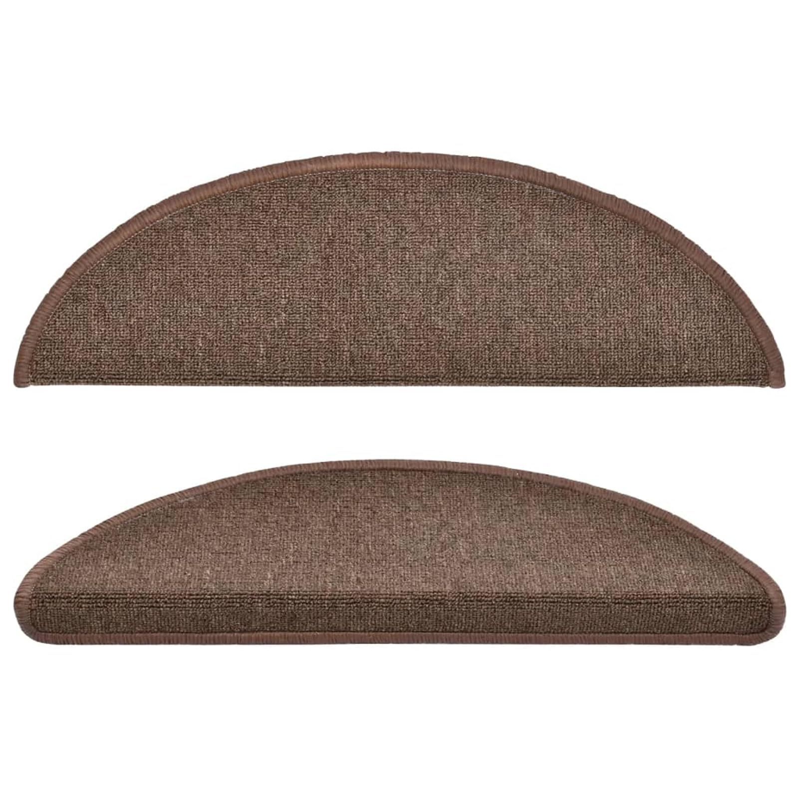 Tidyard Tapis d'escalier 15 pcs Marron café 56 x 17 x 3 cm, Tapis Escalier Tapis de Sécurité pour Sol Protection, Aînés et Animaux