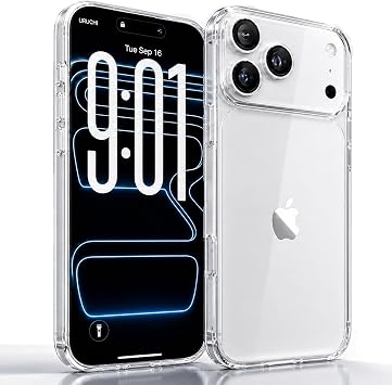 URUCHI Şeffaf Kılıf, iPhone 13 ile Uyumlu, Darbelere Dayanıklı Sert PC Arka Yüzey, Kaymaz Tutuş, Kamera Korumalı, İnce ve Hafif Tasarım, Sararma Karşıtı (Şeffaf)