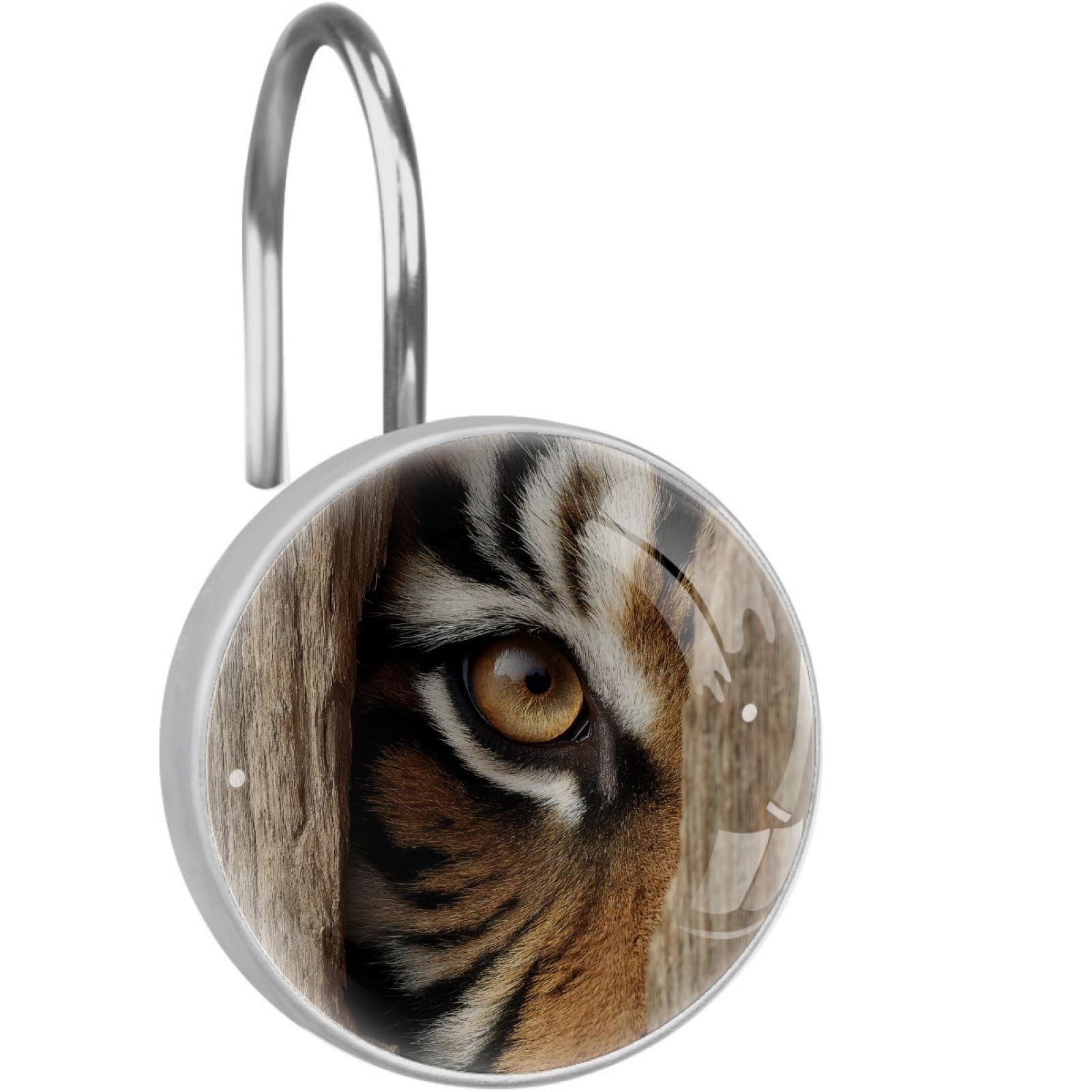 VAPOKF Decorative Shower Curtain Hook: Tiger Eye Rustproof Stainless Steel Shower Curtain Ring for Bathroom - Shower Curtain Hook & Hangers - Set of 12