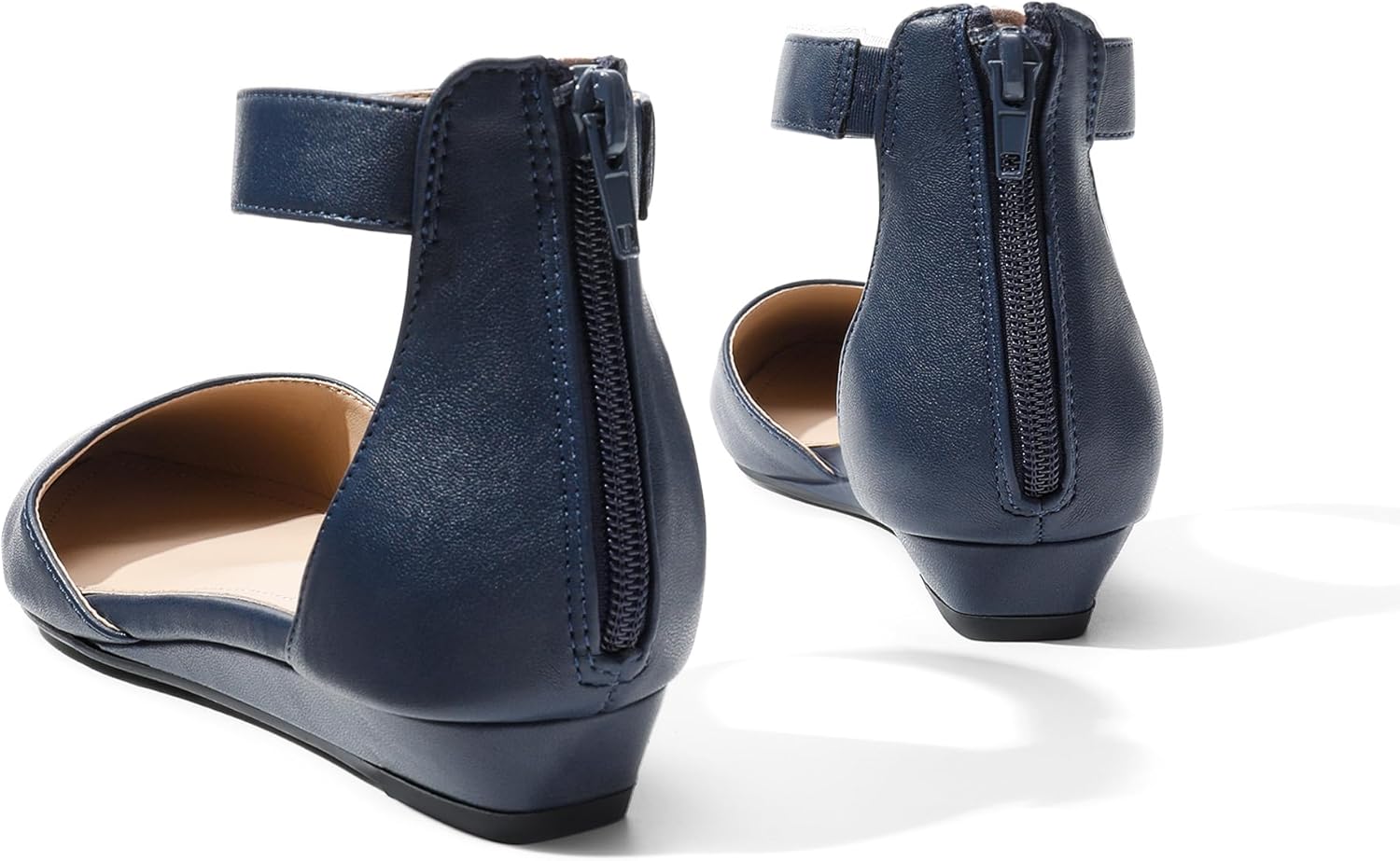 DREAM PAIRS Women's Low Wedge Round Toe Ankle Strap Dress Comfortable Casual Flats Shoes - Image 5
