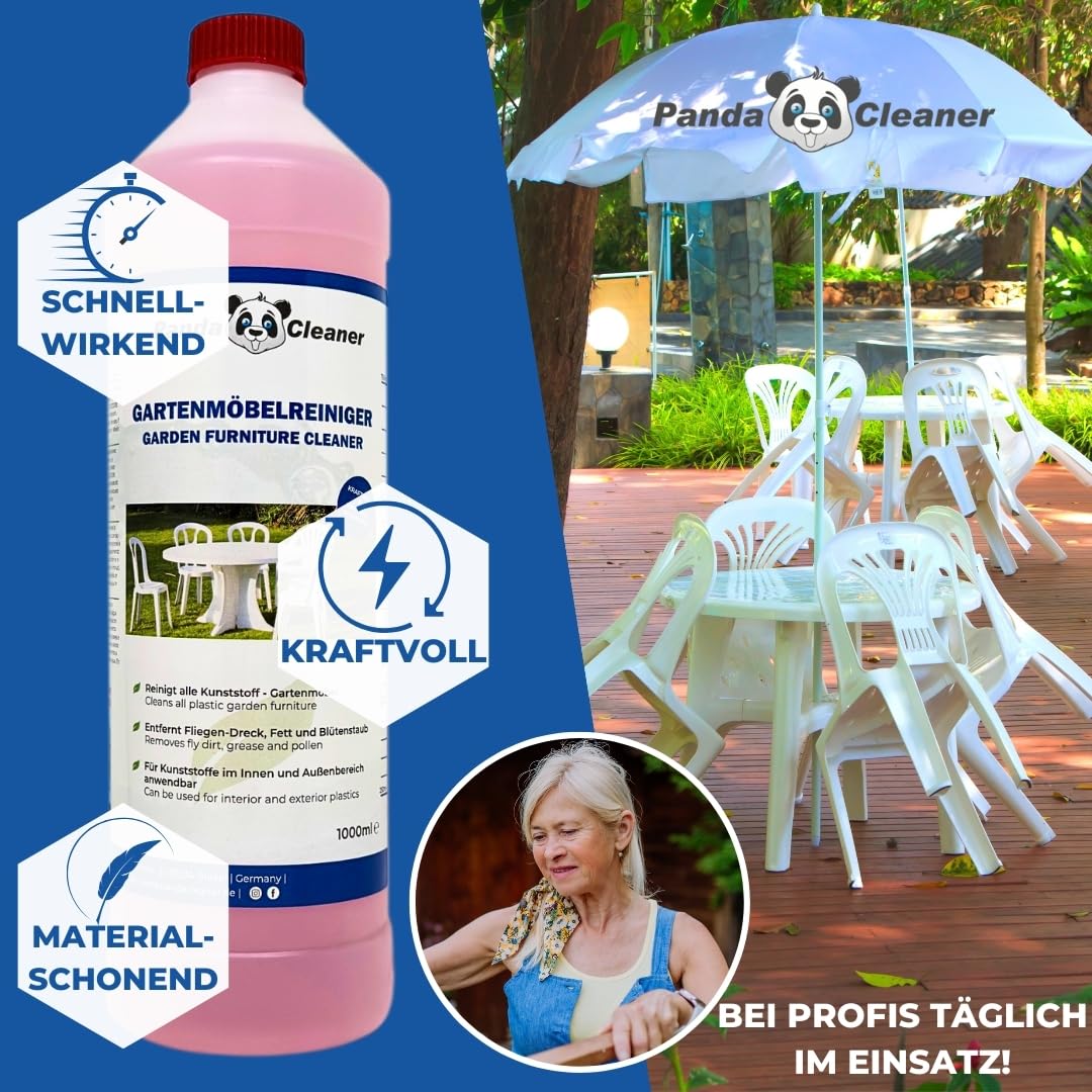 PandaCleaner® Limpiador de muebles de jardín, 1000 ml, concentrado premium para muebles de plástico