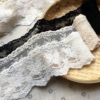 Yulakes nastro di pizzo elasticizzato stile vintage per decorazioni