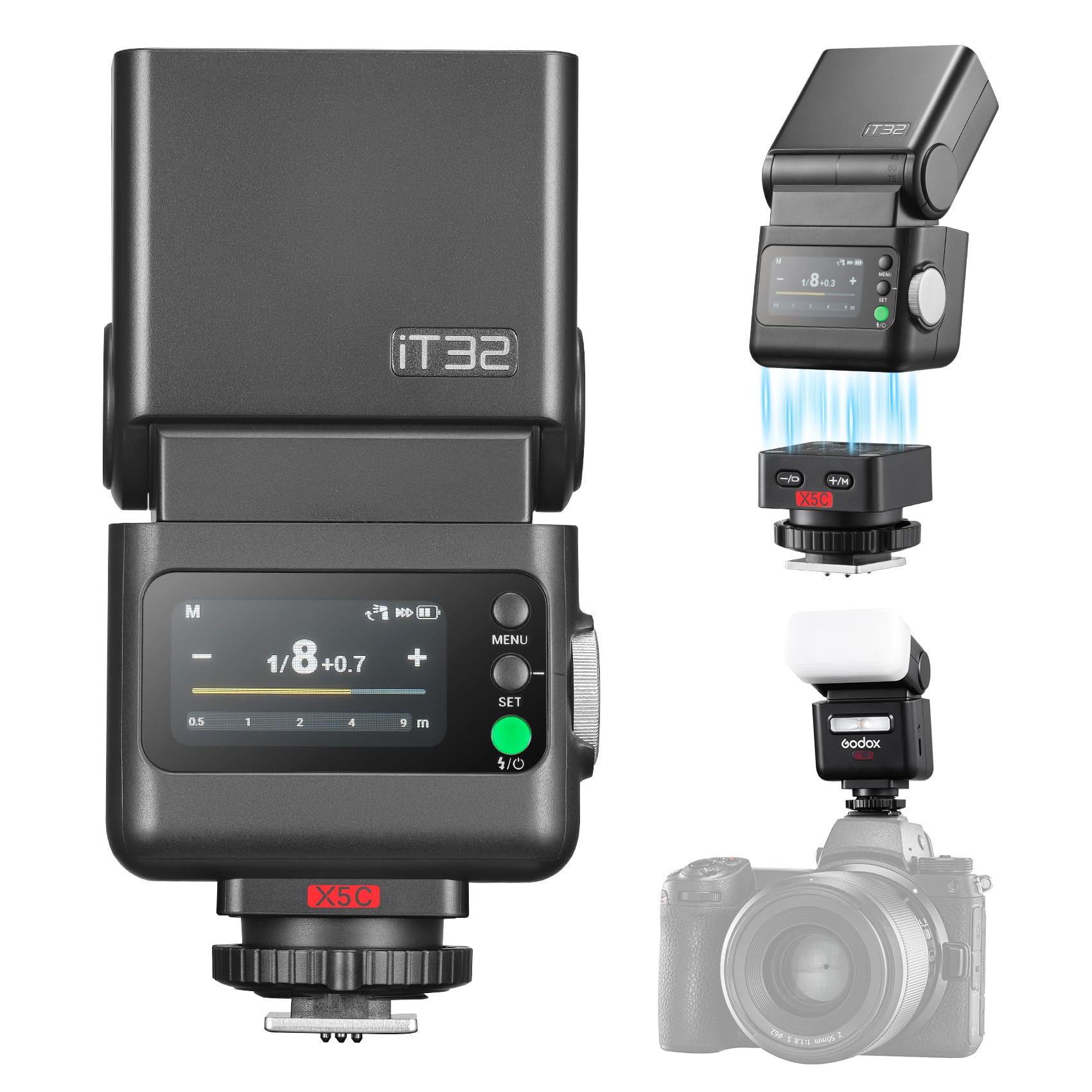 Amazon.com : Godox iT32 TTL HSS Flash for Canon with X5-C Trigger