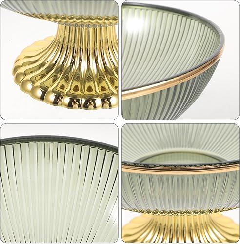 Miniatura 9 de Yardwe Tazón decorativo de frutas cuenco de aperitivos con patas Bandeja de servir de frutas Plato de caramelo Plato de galletas Soporte de pastel