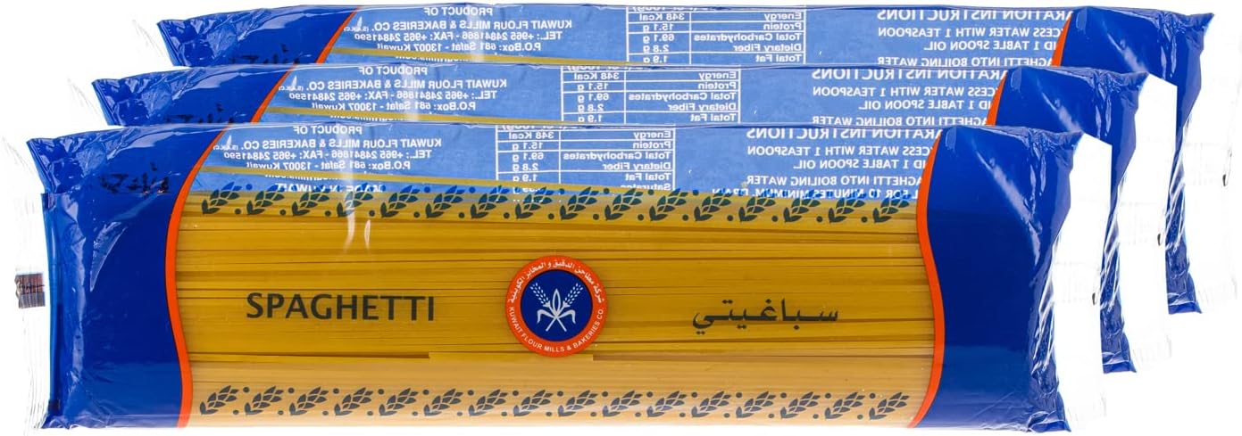 KFMB Spaghetti 3 x 400g, Pack of 3 – Family Pack Pasta, Perfect for Classic, Tomato & Creamy Recipes