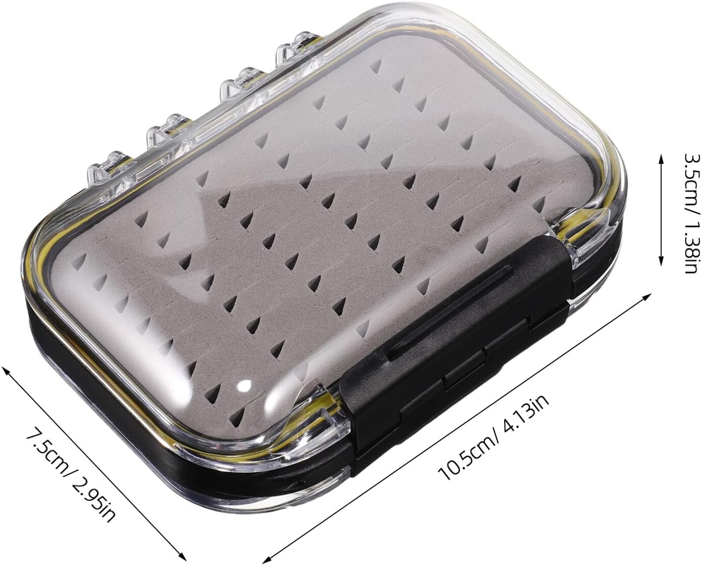 VALICLUD Fishing Tackle Box Black Triangular Foam Insert Waterproof Fishing Lure Storage Organizer Case for Flies and Gear