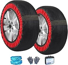 Snow Socks For Tires,Tire Socks,Universal Tire Chains,For Light Truck, Suv, Cars, Pickups, Fit Tire Width 185-295mm,2 Pack Anti-Slip(265/45R18)