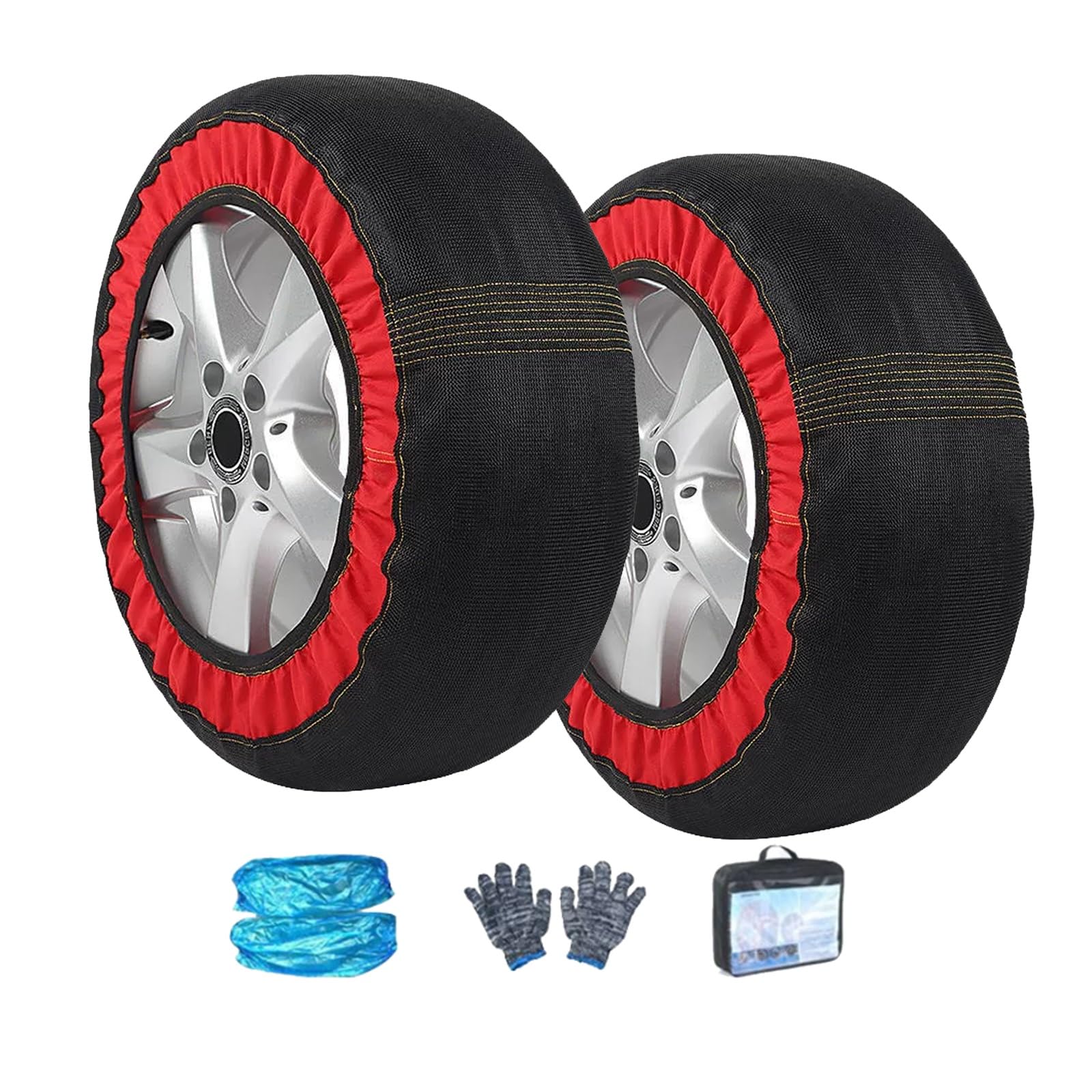 Snow Socks For Tires,Tire Socks,Universal Tire Chains,For Light Truck, Suv, Cars, Pickups, Fit Tire Width 185-295mm,2 Pack Anti-Slip(165/75R16)