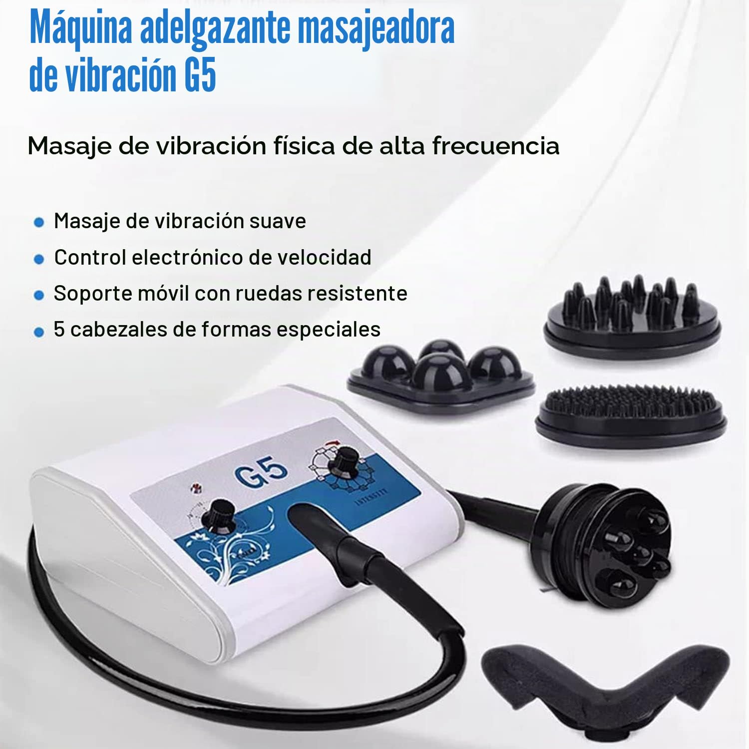 DAZULI Masajeador Adelgazante eléctrico G5, máquina Adelgazante de Masaje vibratorio, Moldeador eléctrico de Cuerpo Completo, máquina de gestión Corporal, con 5 Cabezales de Masaje