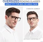 MARE AZZURO Extra Large Reading Glasses Men Oversized Square Readers 1.0 1.25 1.5 1.75 2.0 2.25 2.5 2.75 3.0 3.5 4.0 5.0 6.0