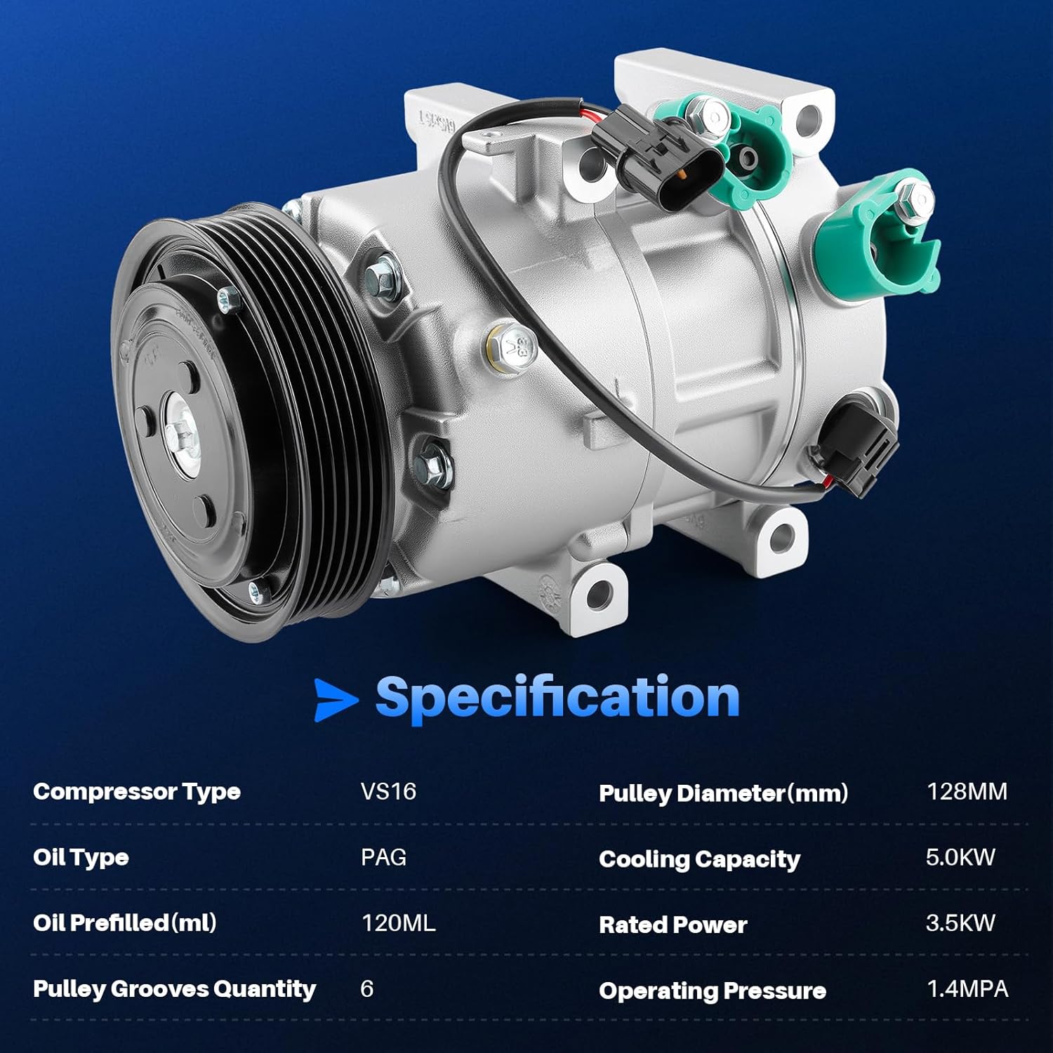 CO11218C AC Compressor for Kia Optima 2.0L 2.4L 2011-2012 for Hyundai Sonata 2.0L 2.4L 2011-2014 2013 12V