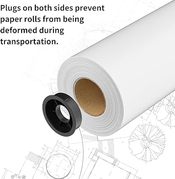 2 Roll Plotter Paper, 610mm X 50M 80gsm 2 inch Core, Universal Inkjet Roll for CAD Drawings/Engineering Plans/GIS Maps/Architectural Designs