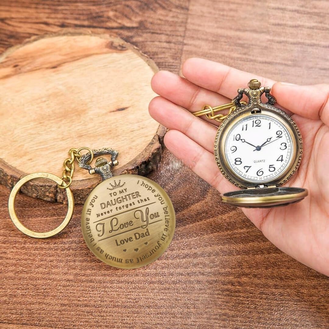 Tiny Tim Watch Keychain - Love Dad Gift for Daughter -6
