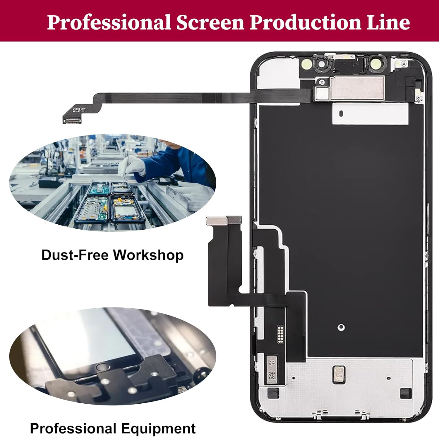 for iPhone XR Screen Replacement Kit with Earpiece Speaker Flex Cable and Proximity Sensor 3D Touch FHD Incell LCD Display Digitizer Full Assembly with Repair Tool A1984 A2105 A2106 A2108 6.1 inch