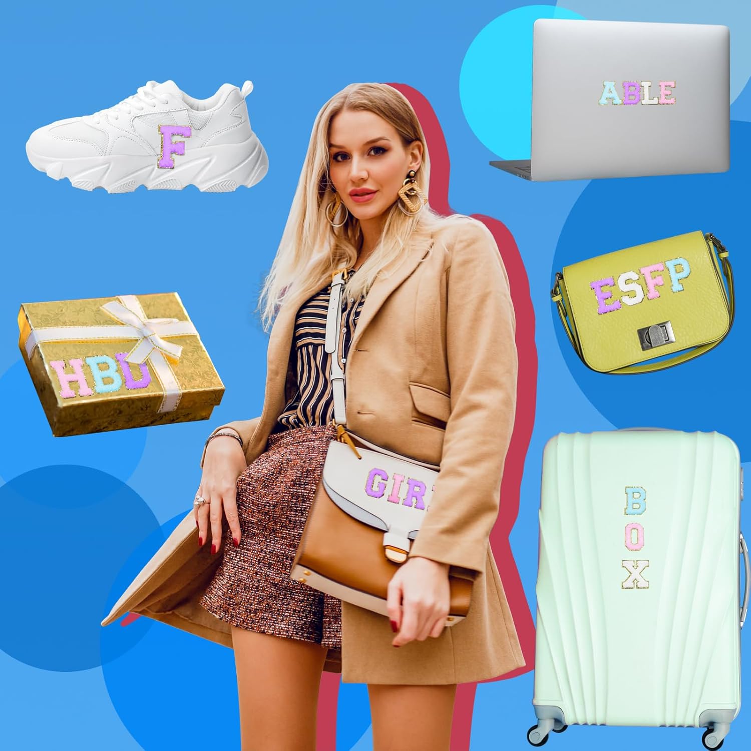 104 Pcs Chenille Letter Patches Iron on Letters Self Adhesive Chenille Patches Embroidered Patch Stickers for Backpack Clothing Hats Iron on Chenilles - Image 3