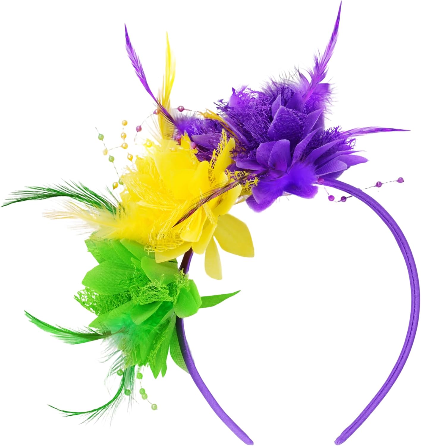 Fascinators Hats for Women Feather Headband Flower Tea Party Hat for Wedding Cocktail 1920 Costume Headwear