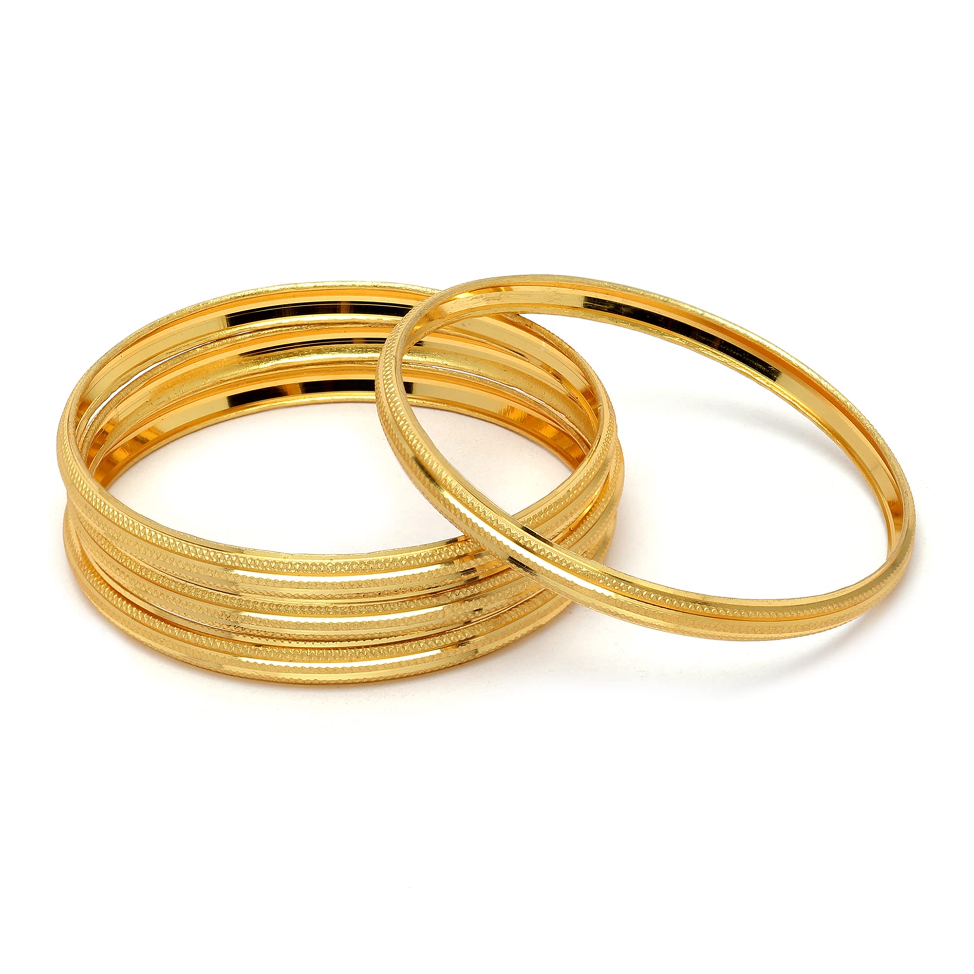 ZENEME Set Of 4 Gold-Plated Traditional Dual Toned Gold & Silver Handcrafted Classic Bangles For Girls and Women (Gold Line, 2.4) (B0C3YR6LJP) Amazon Price History, Amazon Price Tracker