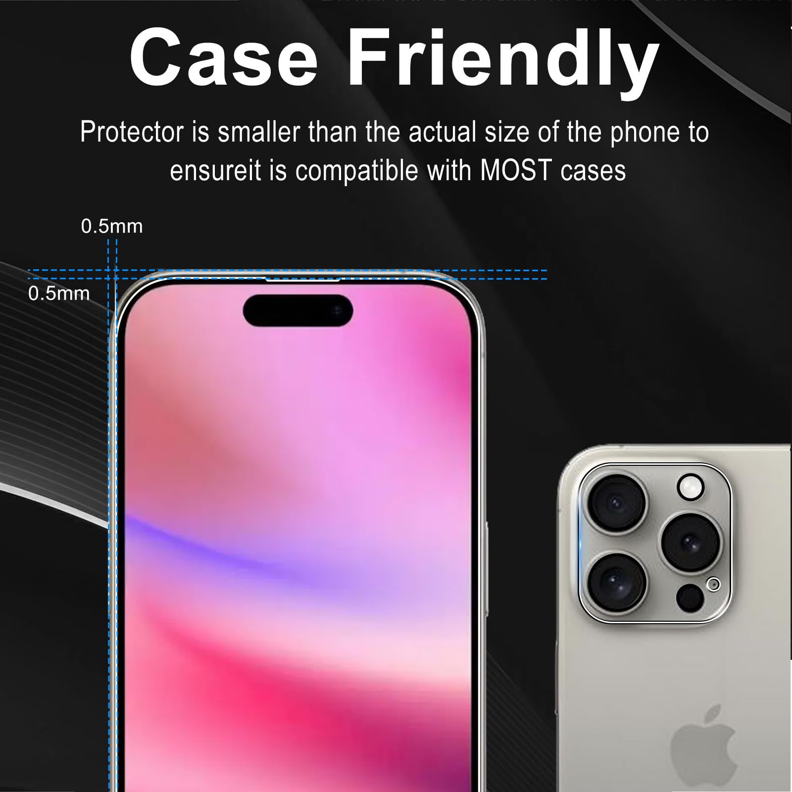 2+2 Pellicole Vetro Temperato Per IPhone 16 Pro (6.3'') - 9H, Antigraffio, Con Protezione Fotocamera - 2
