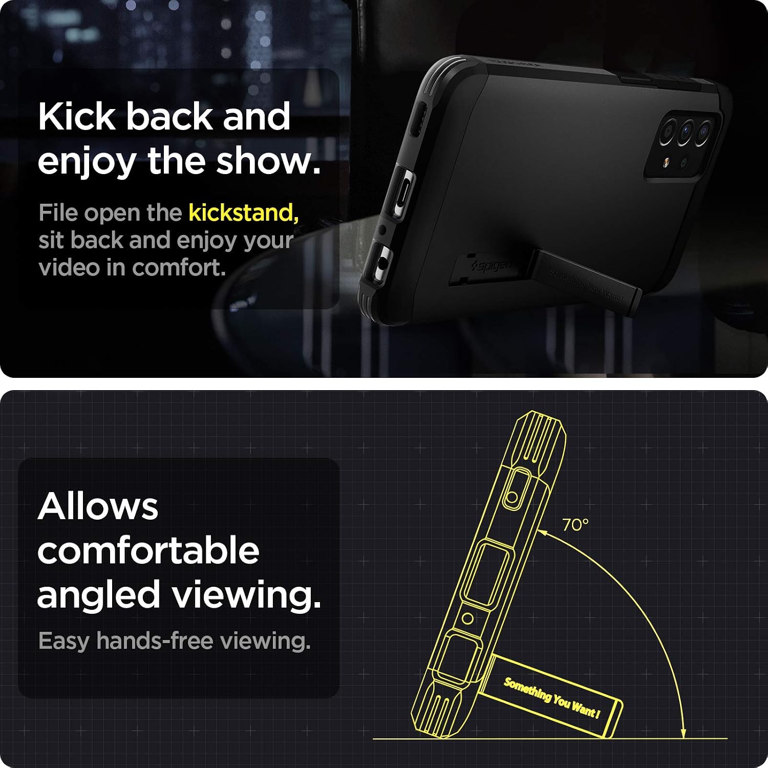 Spigen Tough Armor [Extreme Protection Tech] Designed for Galaxy A52 Case (2021) / Designed for Galaxy A52 5G / Designed for Galaxy A52s 5G Case (2021) - Black
