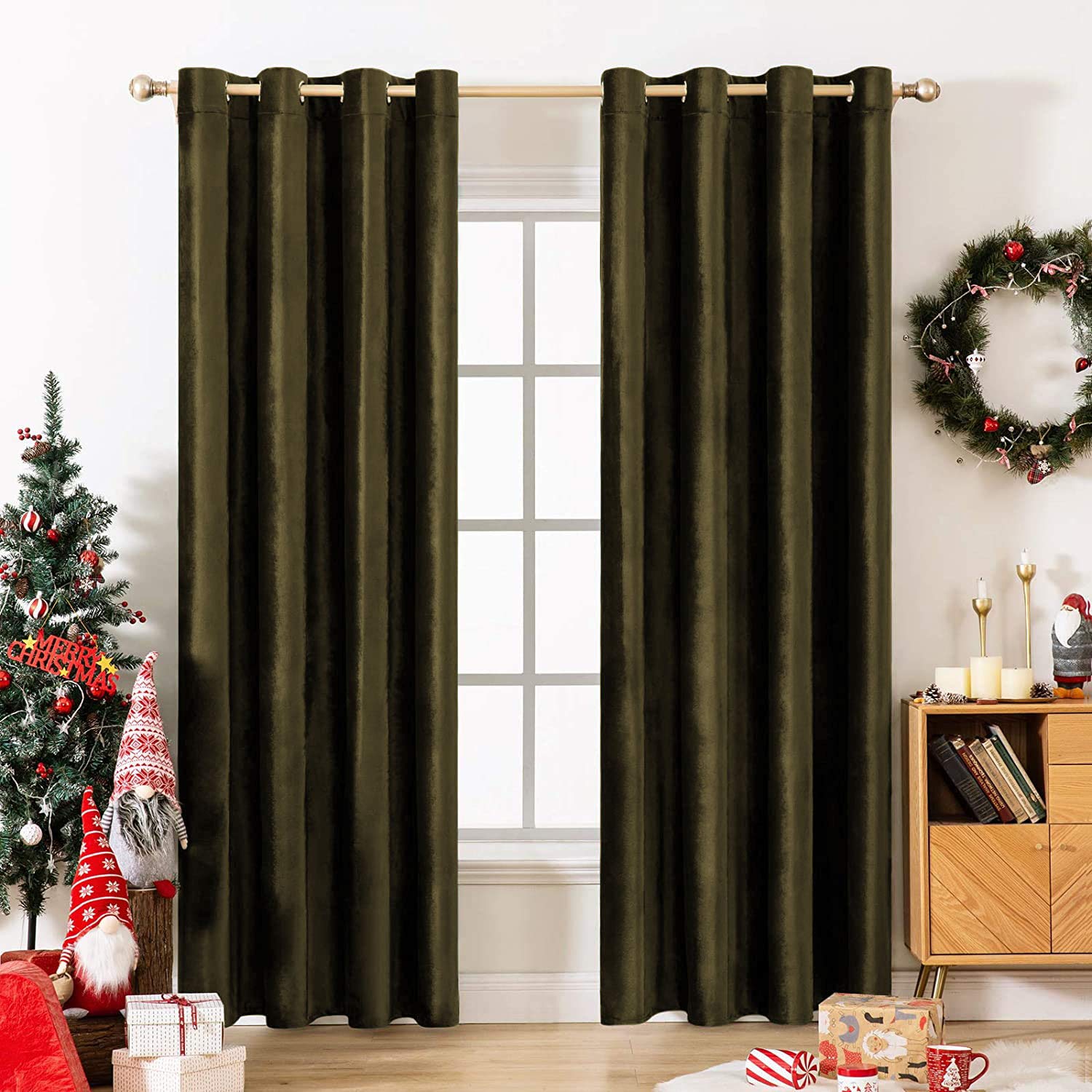 Khooti Velvet Room Darkening Window Curtain 5 ft (Width - 50 inches) (Mehandi) (Pack of 2 Curtains) (Washable) (B08NTTF1B9) Amazon Price History, Amazon Price Tracker
