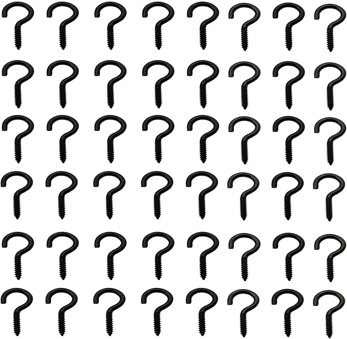 200 PCS Small Screw in Hooks,Jewelry Hooks Lights Hooks Black 0.92 Inch - Image 5