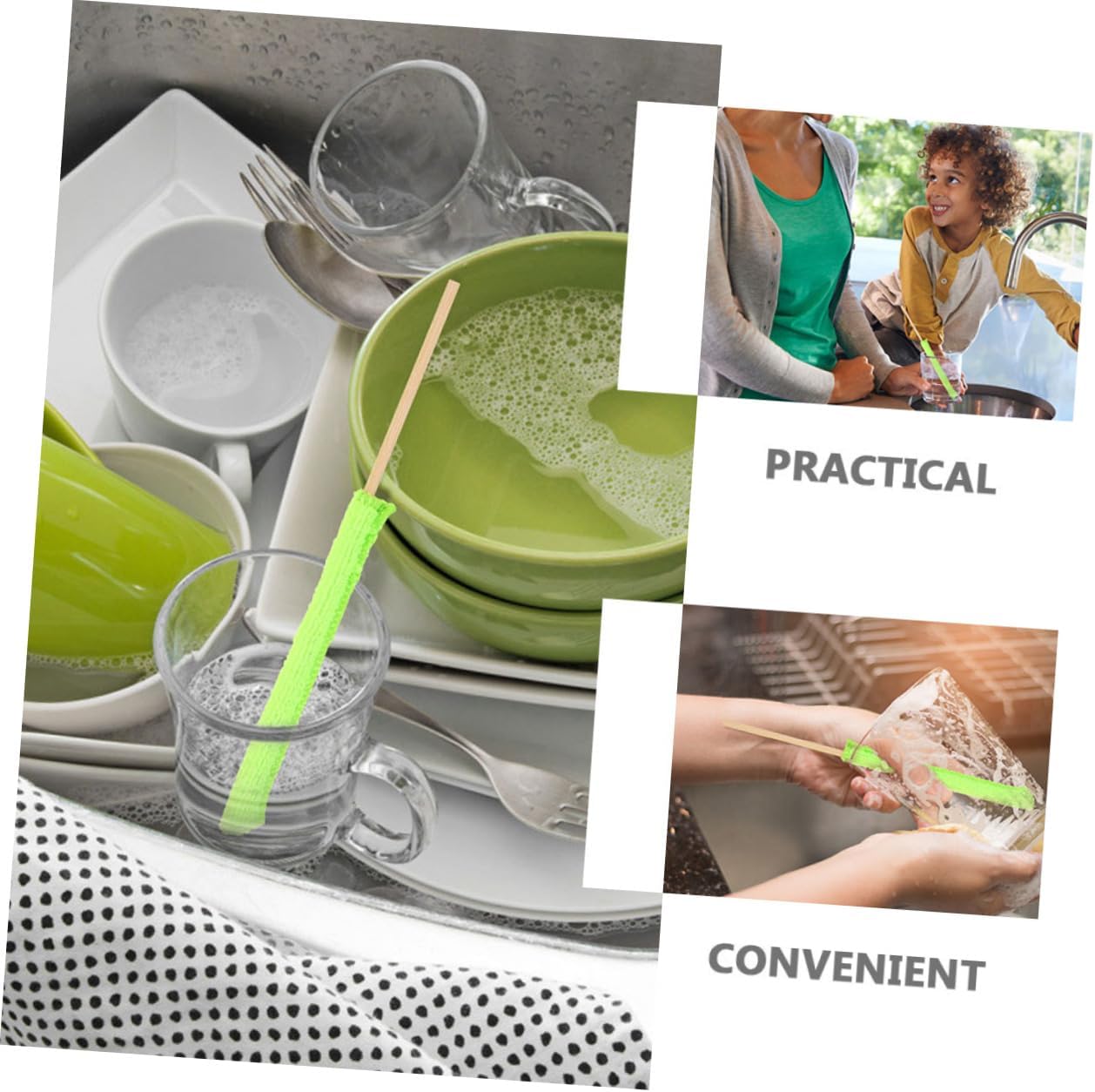 GLEAVI 36pcs Multi-use Microfiber Cleaning Sticks for Bottles Glassware Space-Saving Kitchen Tools Detail Cleaners for Hard Reach Areas Lightweight and Practical