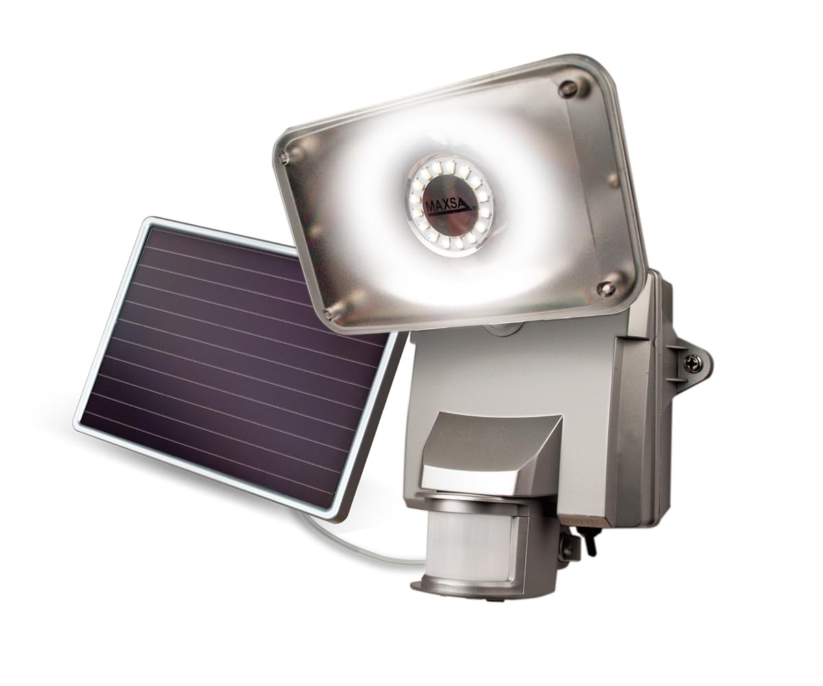 Maxsa 44640 Silver Solar Motion-Activated Security Light
