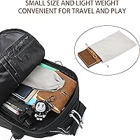 Vista 5 de Jeereal Juego de mesa de viaje de cuero y madera de bambú maciza, tamaño de bolsillo, tablero de juego de cartas pequeñas (bambú, 3 pistas)