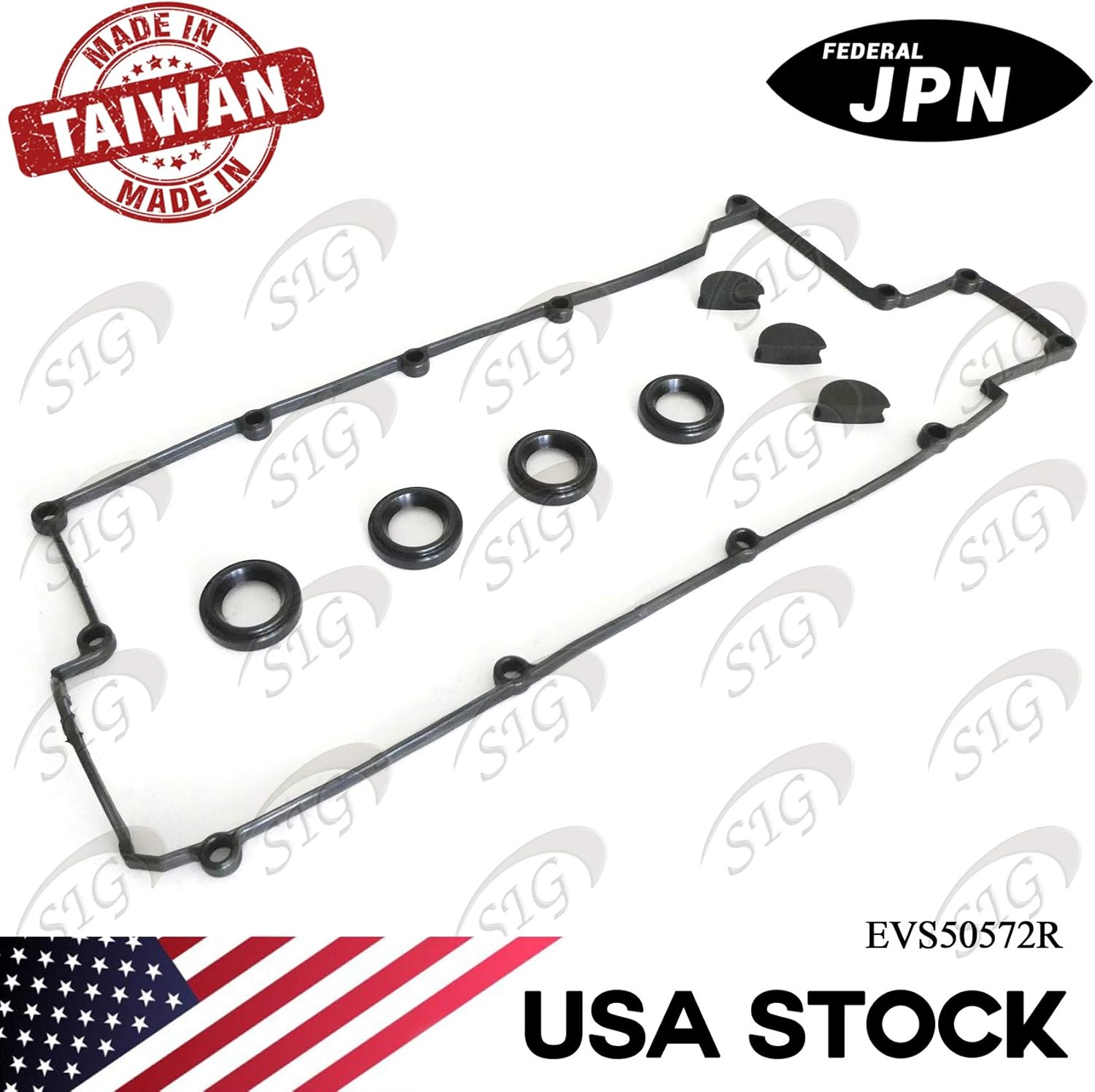 Engine Valve Cover Gasket Compatible with Hyundai Model Elantra 1998-2003 & Tiburon 1997-2003 with Engine Base 1.8L L4 1795cc 1.8L L4 1796cc 2.0L L4 1975cc 2.0L L4 1997cc (Rep# VS50572R) - EVS50572R